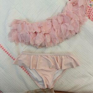 Stella Cove Pink Ruffle Bikini Set for Girls